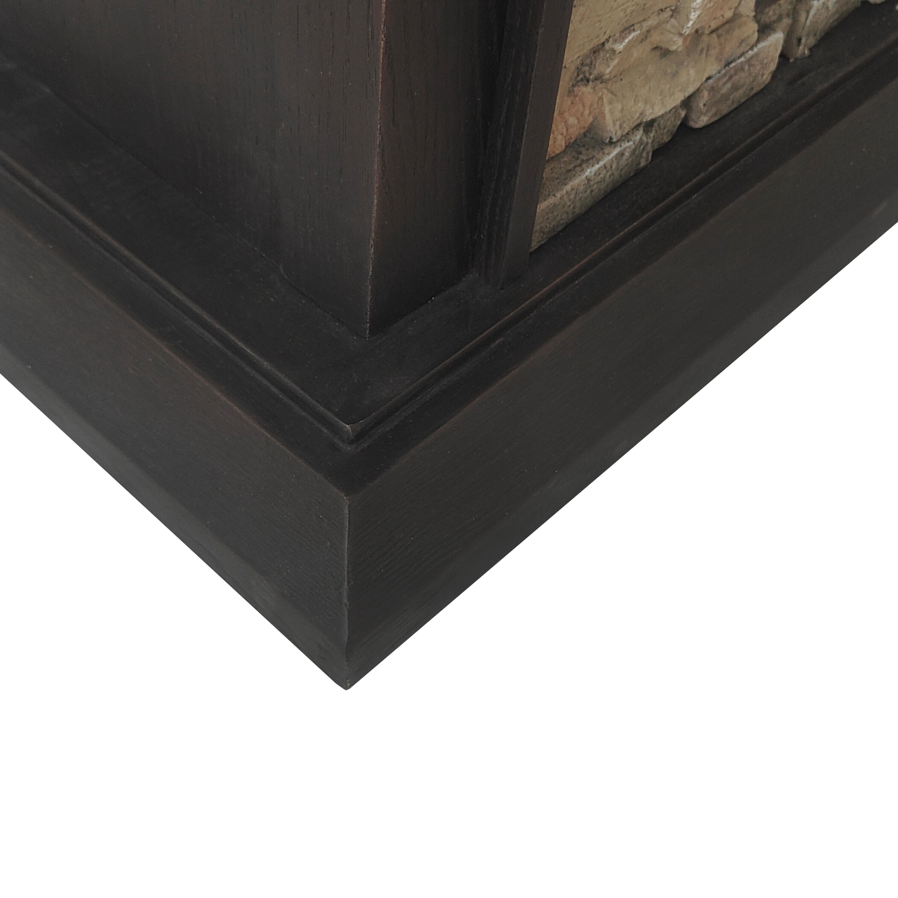 FESTIVO 60" Freestanding Electric Fireplace with Faux Brick Mantle - Brown