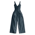thumbnail image 6 of Womens Wide Leg Flowy Jumpsuits Button Down Sleeveless V Neck Jumpsuit Cargo Pocket Fitted Casual Romper Jumpsuit with Pockets Trendy Outfits Clothes, 6 of 7