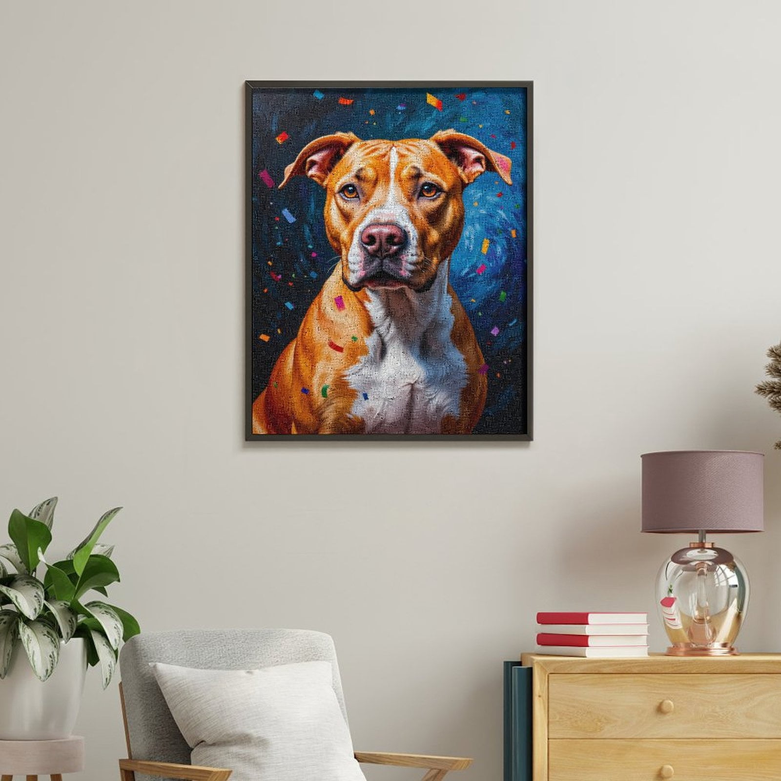Paint By Numbers Kit for Adults Beginner - DIY Colorful Dog Celebration Art Canvas Painting Kits for Adults, Frameless Paint By Number for Adults for Home Wall Decor 16x20 Inch