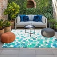 thumbnail image 2 of Ombre Teal Polka Dot Outdoor Rug for Patio/Deck/Porch, Non-Slip Large Area Rug 5 x 7 Ft, Abstract Watercolor Geometric Gradient Indoor Outdoor Rugs Washable Area Rugs, Camping Rug Carpet Runner, 2 of 8