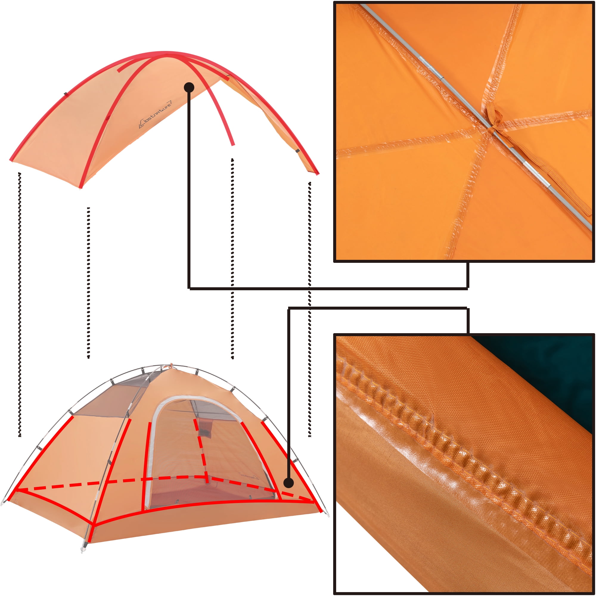 Clostnature 2-Person Dome Camping Tent with Rainfly