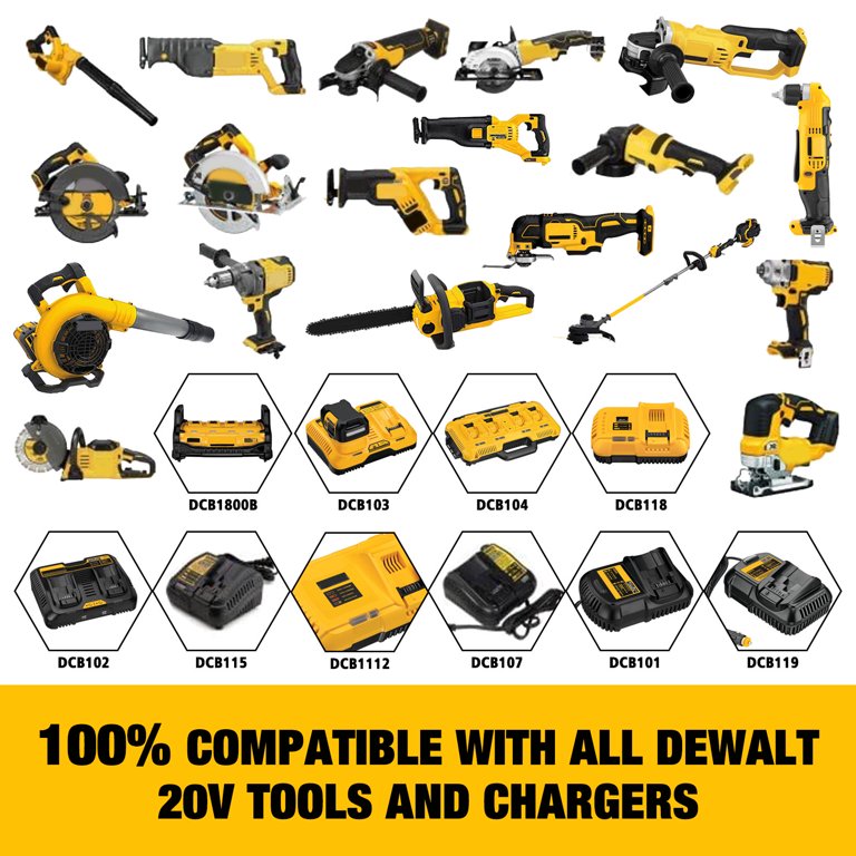 2Pack DSANKE 20V 6.0Ah Battery Replace for Dewalt 20V Battery