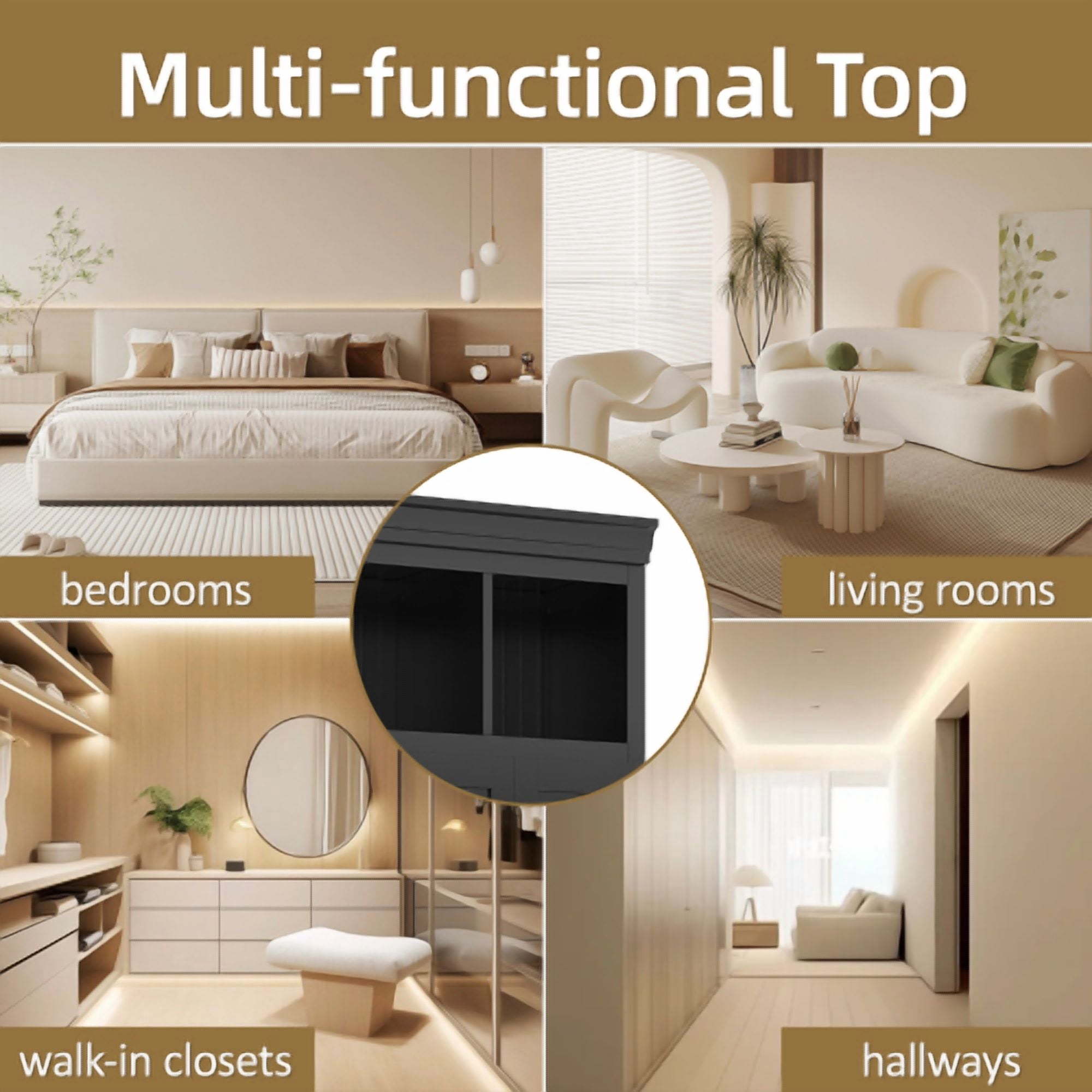 78.7" H Hall Tree with Bench and 5 Storage Cubbies, Modern Entryway Organizer Cabinet with 4 Doors, 5 Drawers, Adjustable Shelves, MDF, Metal Handles, for Hallway, Living Room, Black