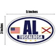 thumbnail image 3 of Flag of Alabama / American Flag Oval 3M Vinyl Bumper Sticker Decal | Navy & Gold Tuscaloosa, AL Sticker Vinyl Decal, 3 of 3