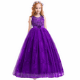 thumbnail image 3 of IBTOM CASTLE Girls Flower Vintage Lace Princess Long Dress for Kids Tulle Pageant Formal Party Wedding Floor Dance Evening Gown 9-10 Years Purple, 3 of 8
