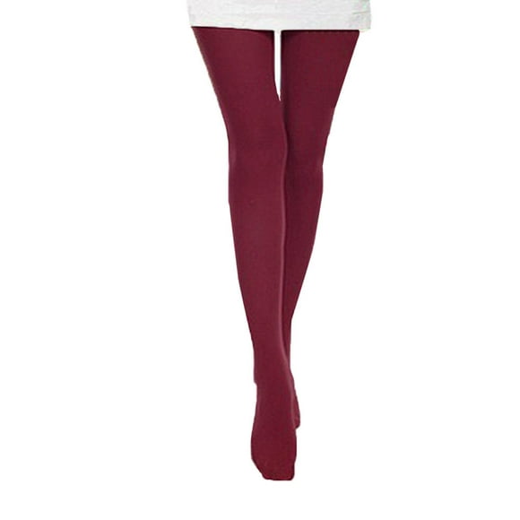 Bunenne Pantyhose for Women Womens Tights Sheer Black Tights for Women Autumn Burnish Opaque Tights Candy Color Leggings Tights Trample Plus Size Tights Sheer Pantyhose Wine Red One Size