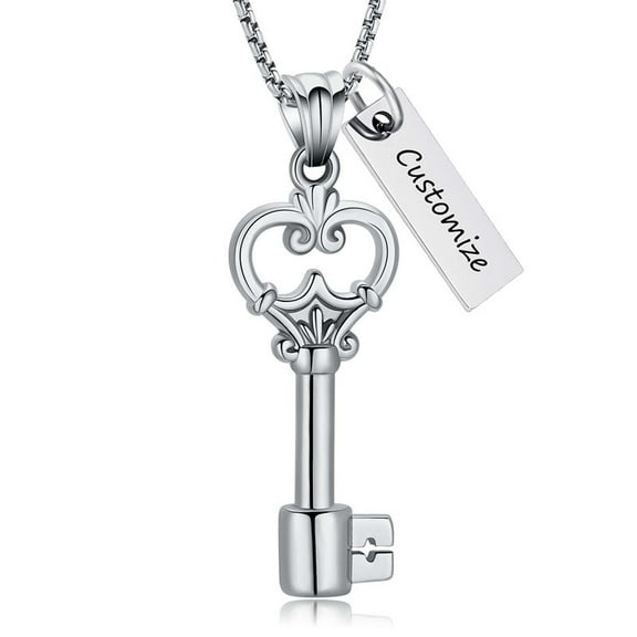 Key Shape Cremation Urn Necklace for Ashes Key & Heart Cremation Necklace Stainless Steel Urn Jewelry for Human / Pet Ashes Memorial Jewelry Keepsake Gifts for Women Men