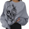 thumbnail image 2 of con estampado de Easy Costume Graphic Tops Pullover para Gris medio cara xl Zulema Sudaderas, 2 of 5