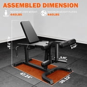 3 In 1 Leg Extension and Curl Machine, 440LB Adjustable Leg Curl Machine for Home Gym, Seated Leg Extension and Lying Curl Machine for Lower Body Workouts