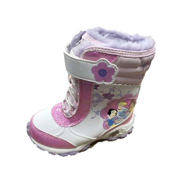 Disney Princess Toddler Girls White & Pink Snow Boots