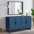 thumbnail image 4 of Holaki 59.8" Stronger Vintage Style Buffet Cabinet,Lacquered Accent Storage 4 Door Wooden Cabinets,Thickened Sideboard Storage Cabinet for Entryway, Living Room,Taupe Grey/Blue/Silver, 4 of 13