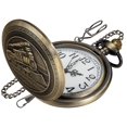 thumbnail image 1 of Reloj de bolsillo Realpoo de cuarzo en bronce con esfera analógica y cadena, 1 of 6