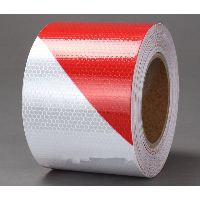 2 Pack Ruban d'Avertissement, Ruban Réfléchissant, Ruban Réfléchissant Auto-Adhésif, Ruban d'Avertissement Réfléchissant, Ruban Rouge et Blanc, pour Avertissement de Sécurité