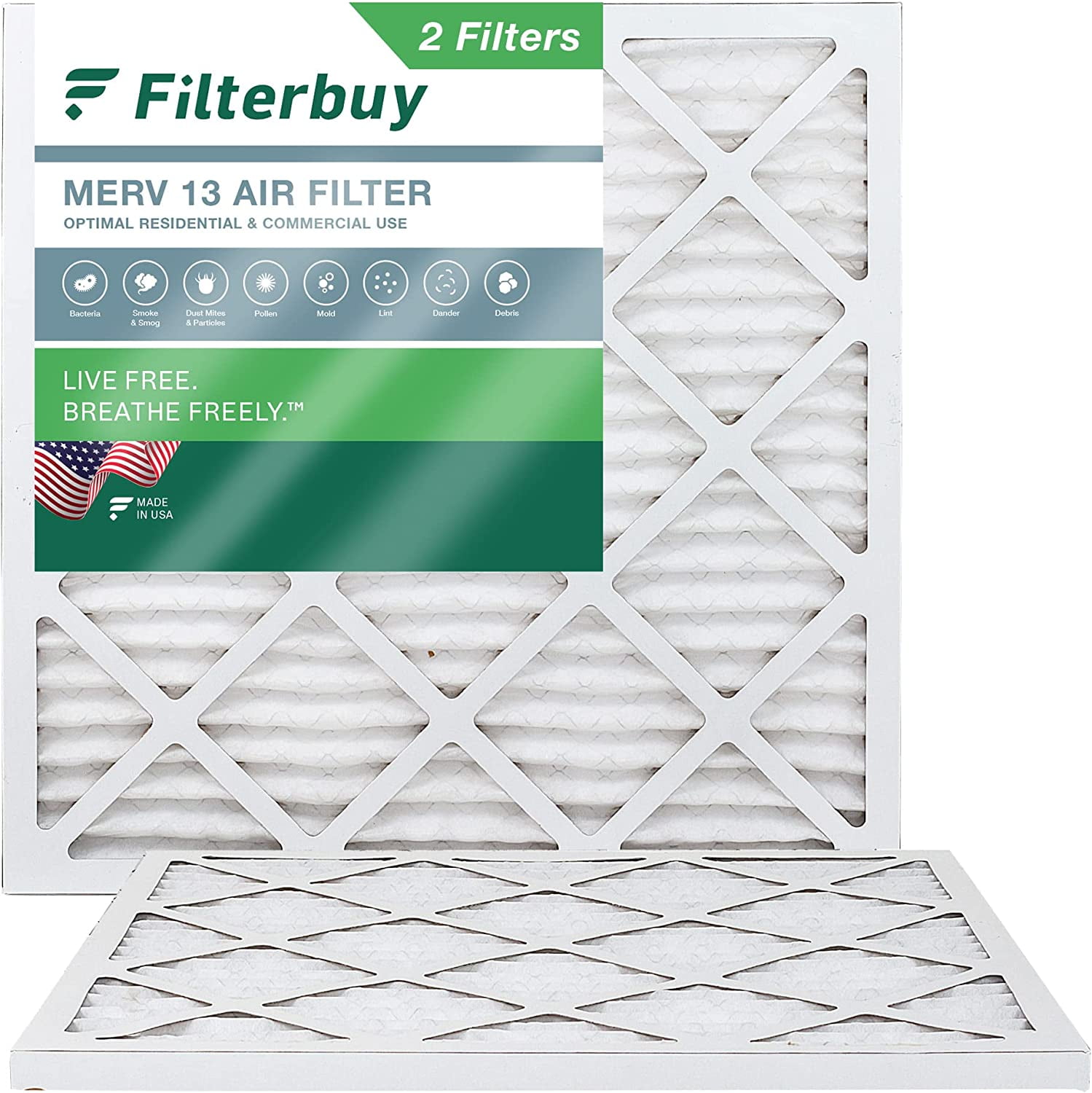 AIRx HEALTH 20x20x1 MERV 13 Pleated Air Filter Made in the USA Box of 6 