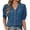 a-130Blue28, variant on FINALGANG Womens V Neck Puff Short Sleeve Solid Color Textured Lace Trim Half Button Loose Fit Blouse For Ladies Daily Summer Vacation Casual Date Outings Red XXL