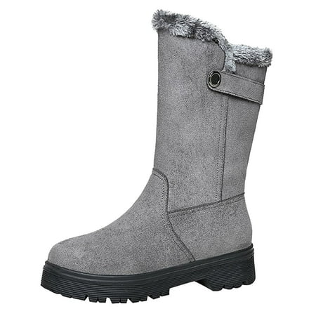Siilsaa Womens Platform Boots Women S Winter Boots Clearance Winter Cotton Shoes Snow Waterproof High-Top Non-Slip Women S Boots Grey 6.5