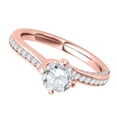 thumbnail image 3 of Aonejewelry 0.90 Ct. Ttw Classic Diamond Engagement Wedding Ring 10K Rose Gold, 3 of 4
