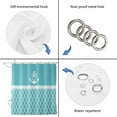 thumbnail image 3 of Polyester Fabric Blue Morocco Shower Curtain, Modern Geometric Nautical Anchor Stripe Waterproof Bathtub Curtain Bathroom Decor Set with Hooks 72 x 84 Inches, 3 of 6