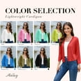 thumbnail image 6 of Asklazy Women's 3/4 Sleeve Shrugs Lightweight Open Front Cropped Cardigan for Women,US Size,L,Pink green, 6 of 11