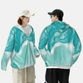 thumbnail image 4 of Gaeub Teal Turquoise 1 Men's and Women's UPF 50+ Long-Sleeved Sun Protection Clothing, Fishing Shirt Long Sleeve Zip-Medium, 4 of 7