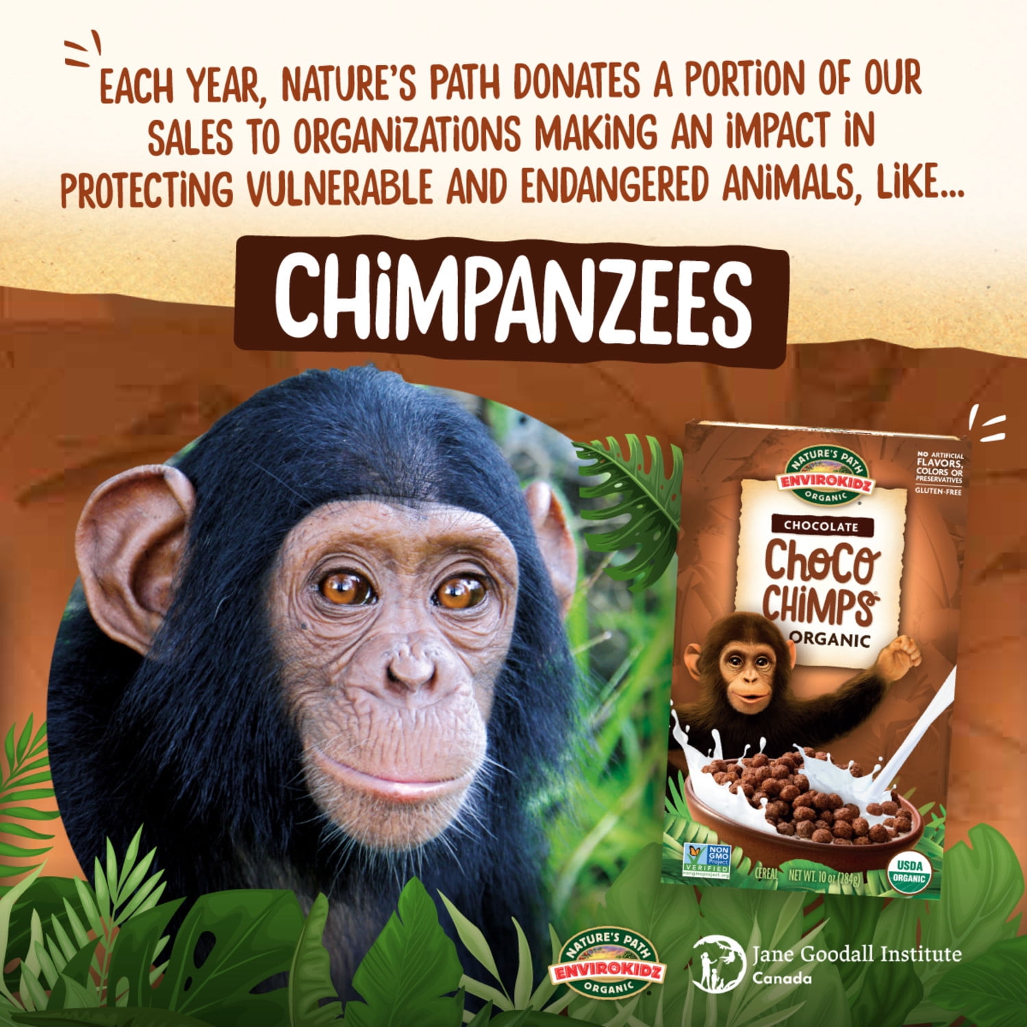 EnviroKidz Organic Choco Chimps Breakfast Cereal, 10lb Case (pack of 1)