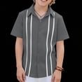 thumbnail image 4 of Guluxicc Button Up Shirts for Kids Boys Short Sleeve Linen Lapel Tops Solid Color Casual Summer Breathable Button Up Shirts, 4 of 9