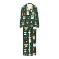 thumbnail image 4 of Tnhcen Gorgeous 2-Piece Women's Pajamas Christmas Patterns Long Sleeve V-Neck Button Shirt Pants Snug Nightwear Lounge Wear S-3XL, 4 of 8