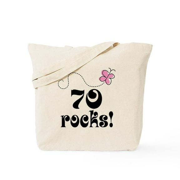 CafePress - Cute 70 Rocks 70Th Birthday Tote Bag - Unisex Canvas Tote Bag, Beige, 1-Piece