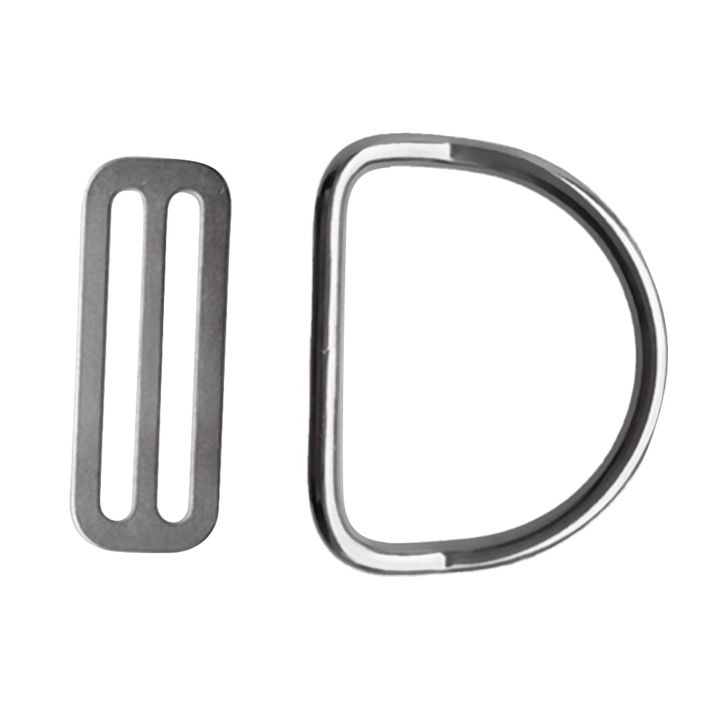 2x Stainless Steel Weight Belt Webbing Strap Keeper Retainer for 1" Webbing 