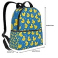 thumbnail image 4 of Lsque Rubber Duck Pattern Backpack – School Travel Canvas Daypack with Ergonomic Padded Straps, Multiple Compartments & Leather Handle, 4 of 5