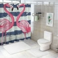 thumbnail image 7 of Autua Flamingos Patterns Kitsch Washable Shower Curtain Set with Hooks 60"x72, 7 of 7