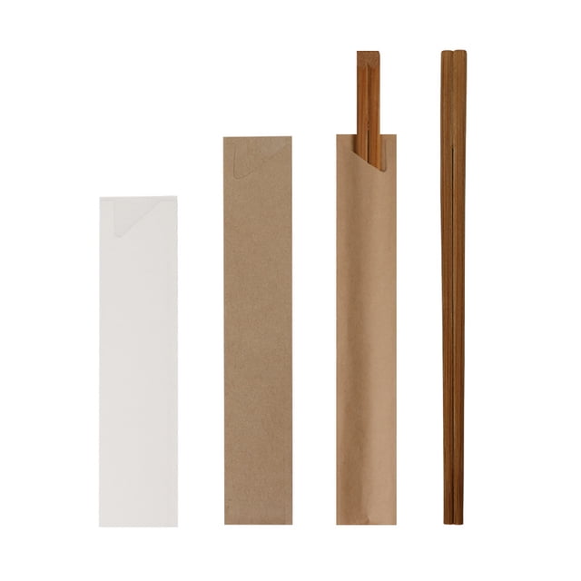 Juego de palillos de papel kraft para catering de restaurantes, palillos desechables, bolsas de embalaje, bolsas de papel