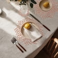 thumbnail image 3 of 4-Pack Silver PVC Placemats ,Reversible Hollow out Design Table Chargers for Dining Table Settings (15inch), 3 of 10