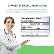 Bioxtron Blue-Green Algae Supplement Capsules - Stem Cells Production - Immune System - Joint Discomfort, Fatigue, Low Defenses - 120 Capsules