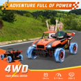 thumbnail image 7 of 2 Seater 24V Ride on Toys for Big Kids, 4WD Powered Ride on UTV for Boys Girls, Ride on Cars with Remote Control, Music, LED Light, Spring Suspension, 4 Wheeler Electric Cars for Kids 3-6, Orange, 7 of 7