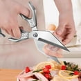 thumbnail image 3 of Seattleget Multifunctional Heavy-Duty Kitchen Shears, 2 in 1 Heavy Duty Kitchen Scissors for Food with Ergonomic Handle, High-Carbon Steel Culinary Shear for Chicken Meat Seafood Bone Cutting, 3 of 9