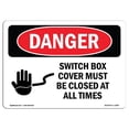 thumbnail image 1 of SignMission OS-DS-A-1218-L-1587 12 x 18 in. OSHA Danger Sign - Switch Box Cover Must Be Closed At All Times, 1 of 1