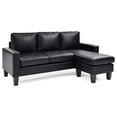 thumbnail image 3 of Glory Furniture Jenna Faux Leather Sofa Chaise in Black, 3 of 8