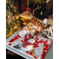 thumbnail image 2 of Christmas Placemats Set of 6 Snowman Table Mats, Xmas Tree Winter Holiday Seasonal Holiday Outdoor Dining Table Place Mats for Home Party Decoration(Red and White, 12"x18"), 2 of 5
