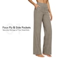 thumbnail image 2 of GZWYHT Womens Cotton Linen Pants，Plus Size Trouser Loose Sweatpants Casual Lounge Yoga Workout Palazzo High Waist Yoga Pants With Pockets Loose Stretch Dress，Blue S, 2 of 7