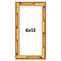 6x13 Frame Gold Bamboo Solid Wood Picture Frame | 1 Inch Moulding Width | Interior Frame Depth 0.75