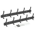thumbnail image 1 of Unique Bargains 2Pack Black Wall Mounted with 5 Hooks Coat Hook Rack Wall Hanger, 1 of 7