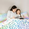 thumbnail image 5 of Homewish Cheetah Print Bedding Comforter Set 2pcs for Kids Children Teens,Dreamy Princess Twin Comforter Sets Microfiber,Gradient Bling Glitter Breathable Bedding Set,Breathable Home Decor, 5 of 8