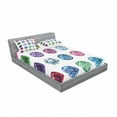 thumbnail image 3 of Ambesonne Colorful Fitted Sheet & Pillow Sham Set, Oval Diamonds Emerald, Twinxl, Multicolor, 3 of 3