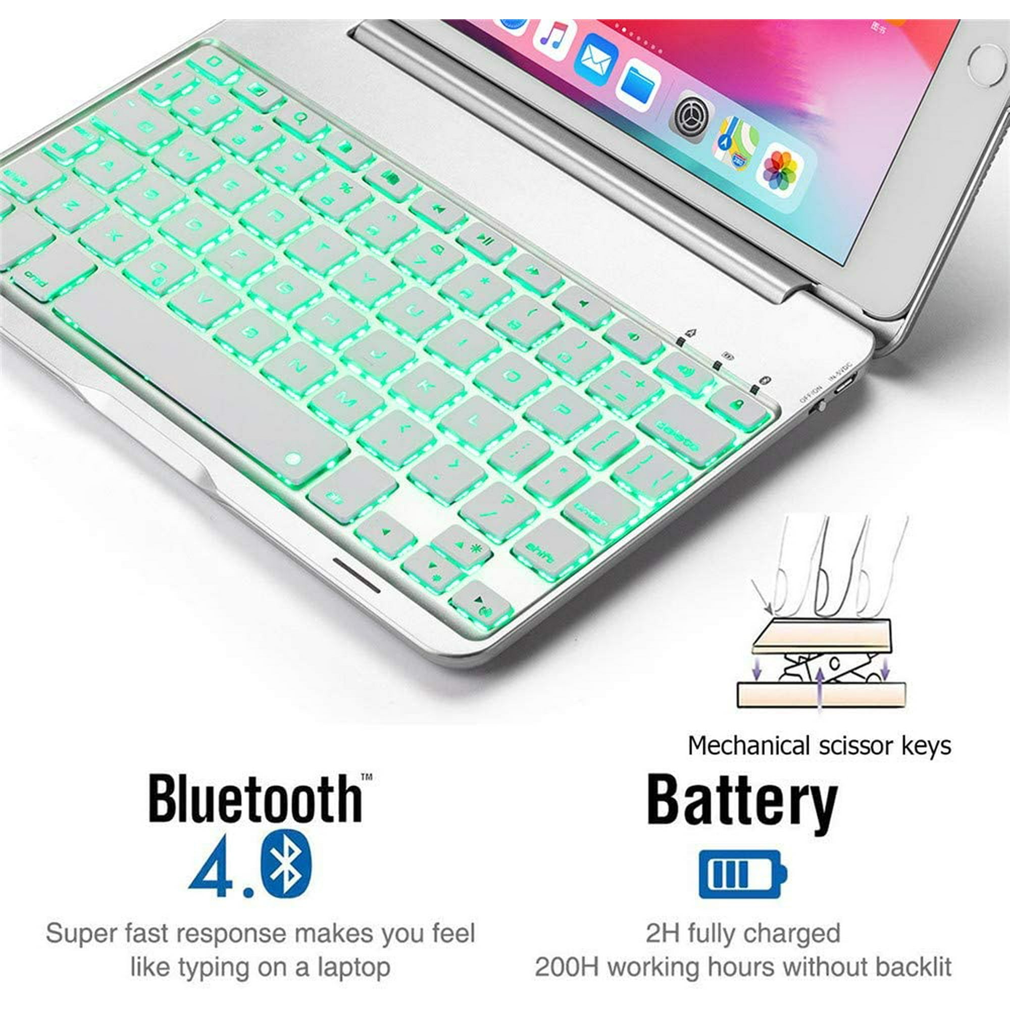 Bhuato Compatible Ipad Mini 5 Mini 4 Keyboard Case 19 7 9 Inch Wireless Bluetooth 7 Color Backlit Light Thin 130 Walmart Canada