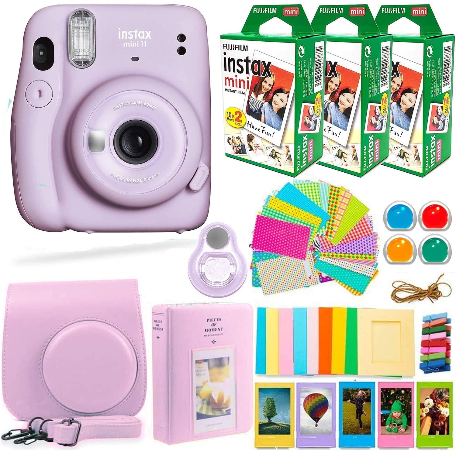 Starry sky Leebotree Instant Camera Accessories Compatible with Instax Mini 11 Instant Film Camera Include Case/Album/Filters/Wall Hang Frames/Film Frames/Border Stickers/Corner Stickers