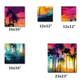 thumbnail image 4 of Designart "Palm Trees Vibrant III" Modern Landscape Beach Metal Art Living Room Set, 4 of 5