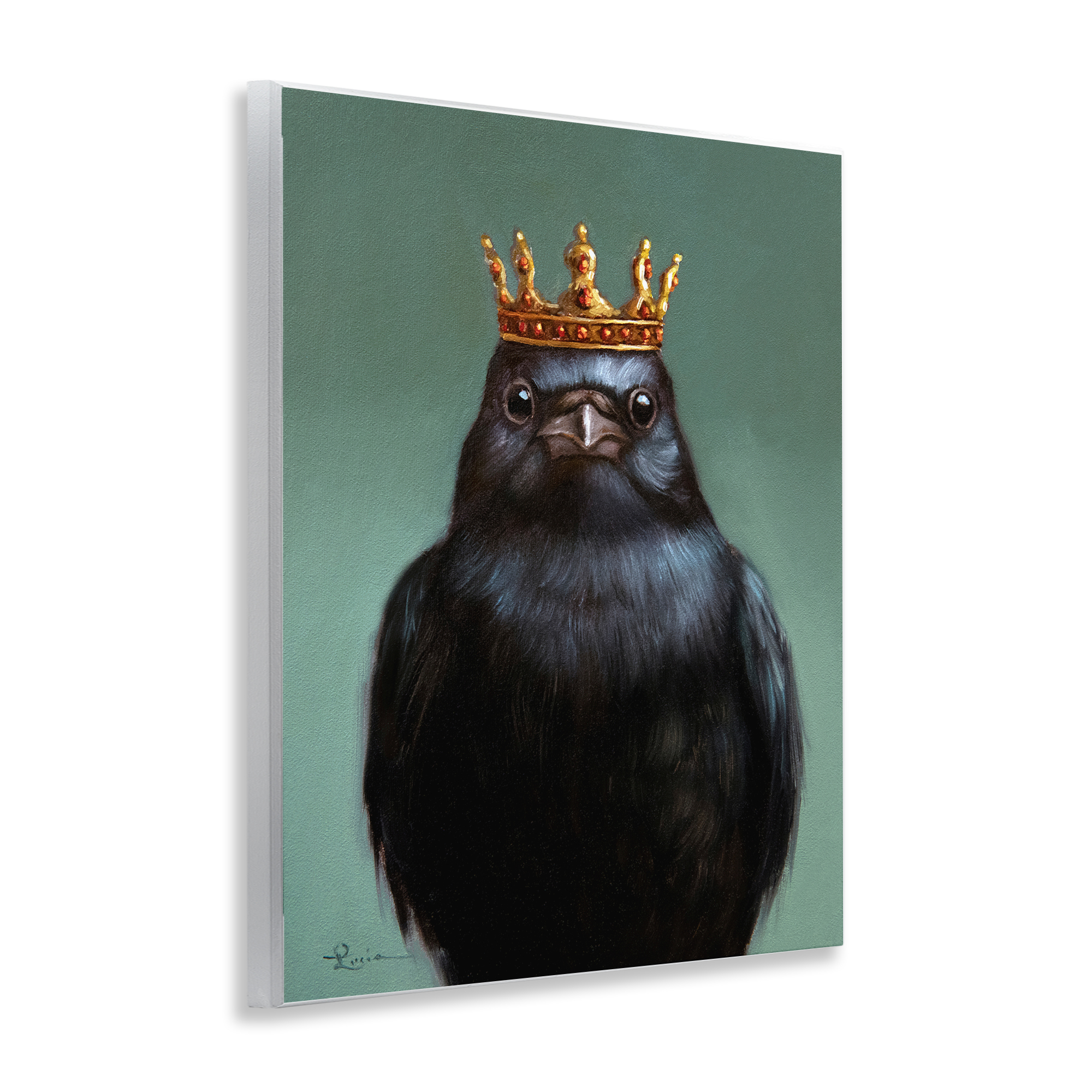King Crow Portrait Wall Plaque Art, design by Lucia Heffernan