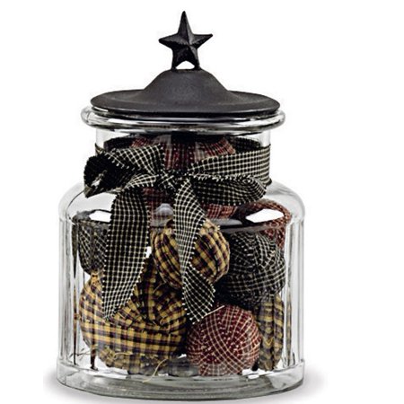 Park Designs Star Glass Jar - 7"H - Black