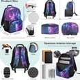 thumbnail image 4 of Garronmavis Kids Backpack Set, 4-Piece School Bag Set Includes Backpack, Lunch Bag, Pencil Case, Water Bottle Bag for Elementary School Boys Galaxy Wolf Print, 4 of 6